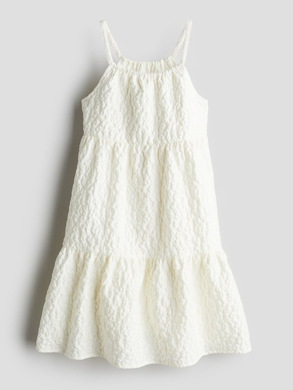 Jacquard Weave Tiered Dress